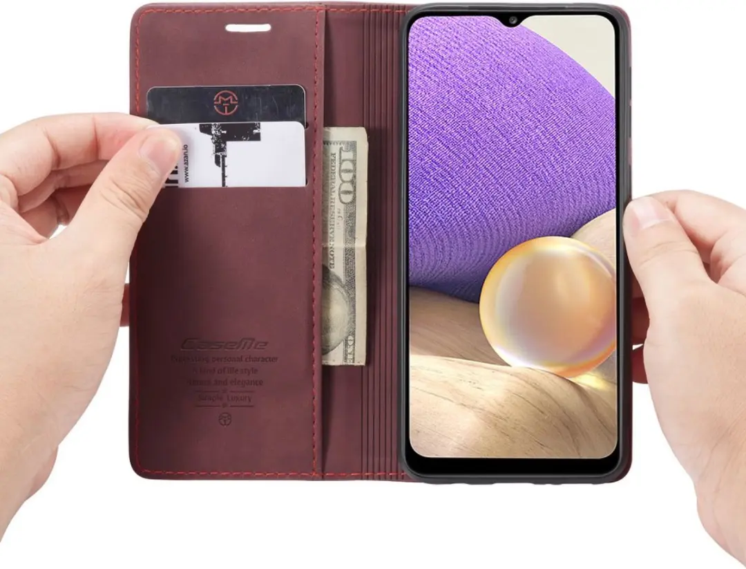 Caseme 013 Book Case Hoesje Samsung Galaxy A32 5G - Bordeaux - afbeelding 6 van 6