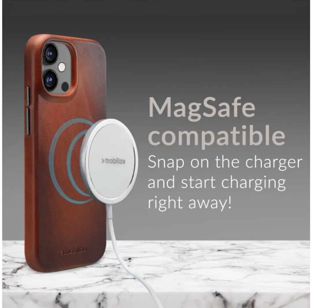 Mobilize iPhone Air MagSafe Hoesje - Echt Leer Cognac - MOB-MCPLCBC-IPH17AIR