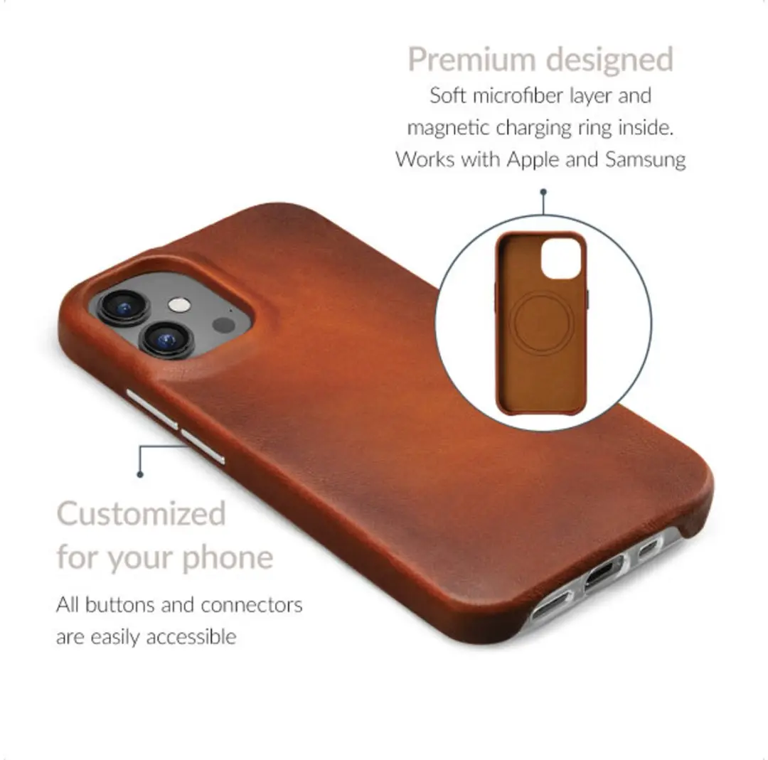 Mobilize iPhone Air MagSafe Hoesje - Echt Leer Cognac - MOB-MCPLCBC-IPH17AIR