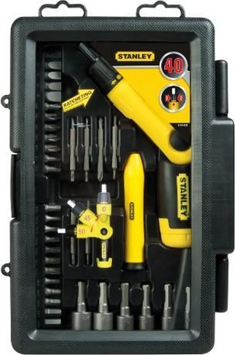 Stanley Pistoolgreep Ratel-Bit-Set 38-delig - Zwart