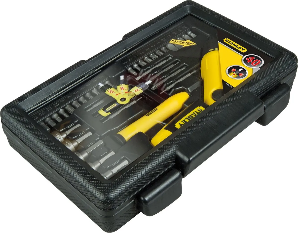 Stanley Pistoolgreep Ratel-Bit-Set 38-delig - Zwart