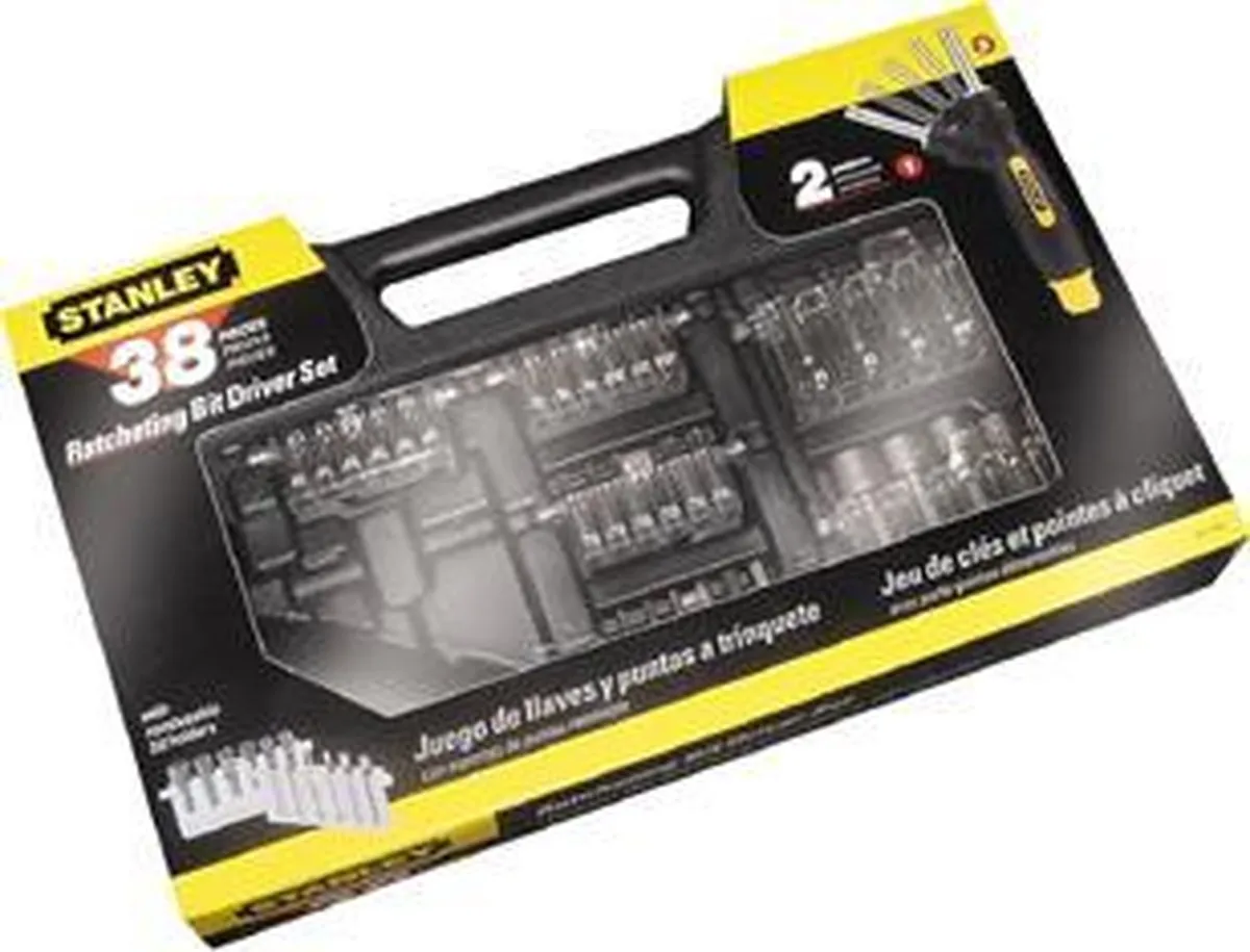 Stanley Pistoolgreep Ratel-Bit-Set 38-delig - Zwart