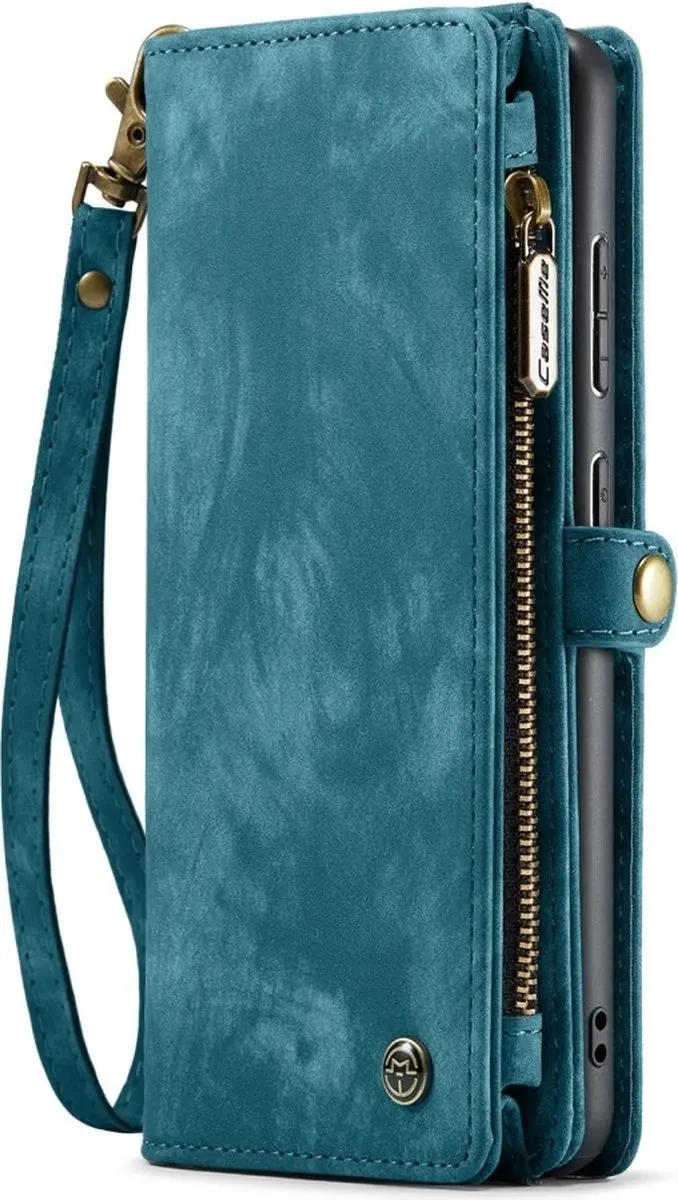 Caseme Hoes Samsung Galaxy S25 Plus Vintage 2-in-1 Portemonnee - Blauw
