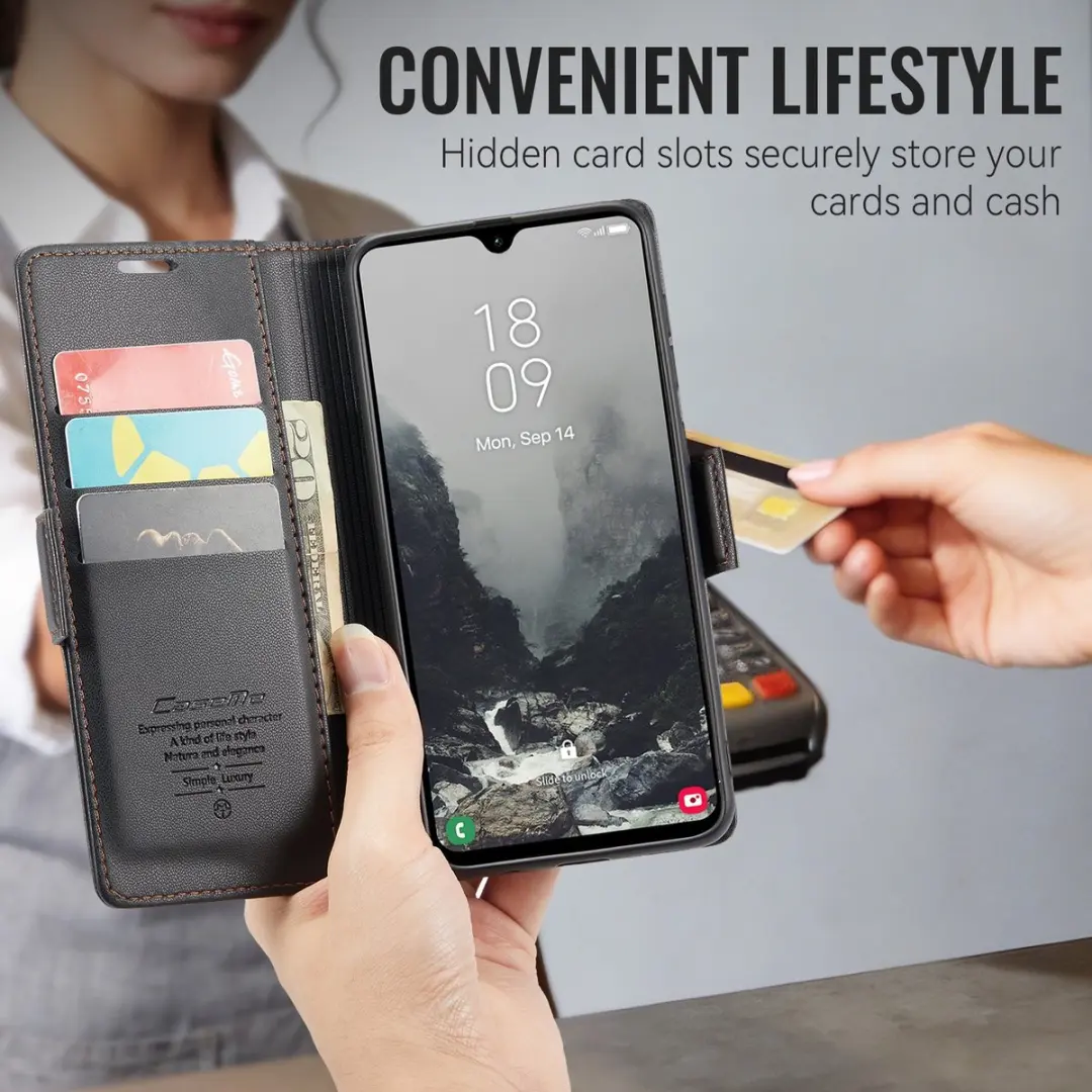 Caseme Hoesje Samsung Galaxy A27 Wallet Book 023 - Zwart