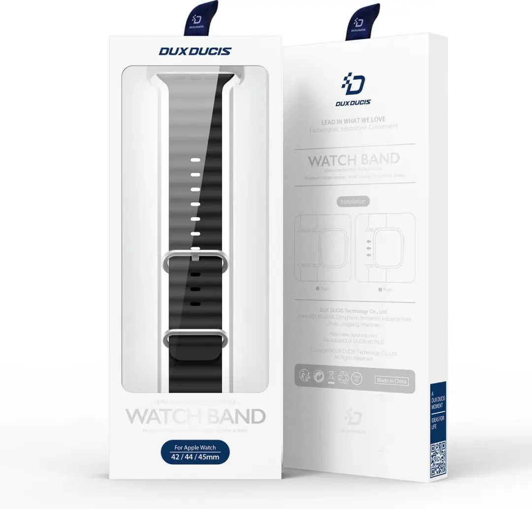 Dux Ducis Strap Horlogeband Siliconen 6934913033920 - Zwart