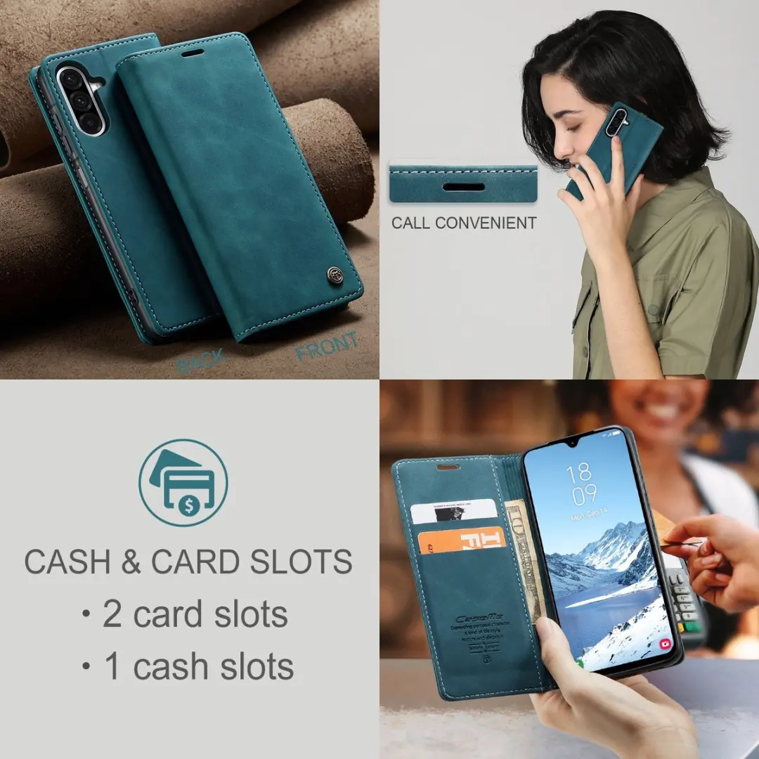 Caseme 013 Book Case Hoesje Samsung Galaxy A57 - Blauw