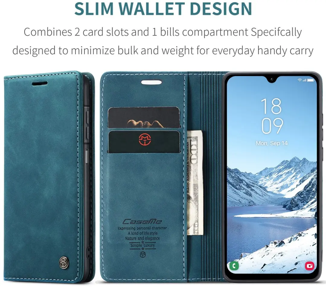 Caseme 013 Book Case Hoesje Samsung Galaxy A57 - Blauw - afbeelding 6 van 6