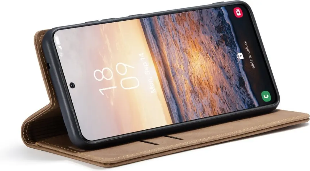 Caseme 013 Book Case Hoesje Samsung Galaxy S23 - 2 Pasjes - Bruin - afbeelding 6 van 6
