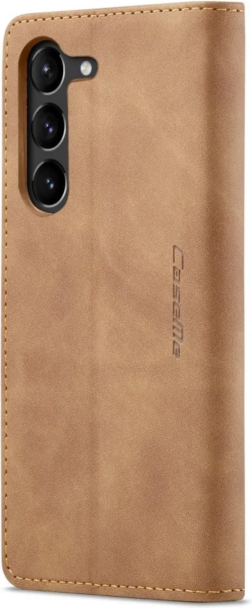 Caseme 013 Book Case Hoesje Samsung Galaxy S23 - 2 Pasjes - Bruin