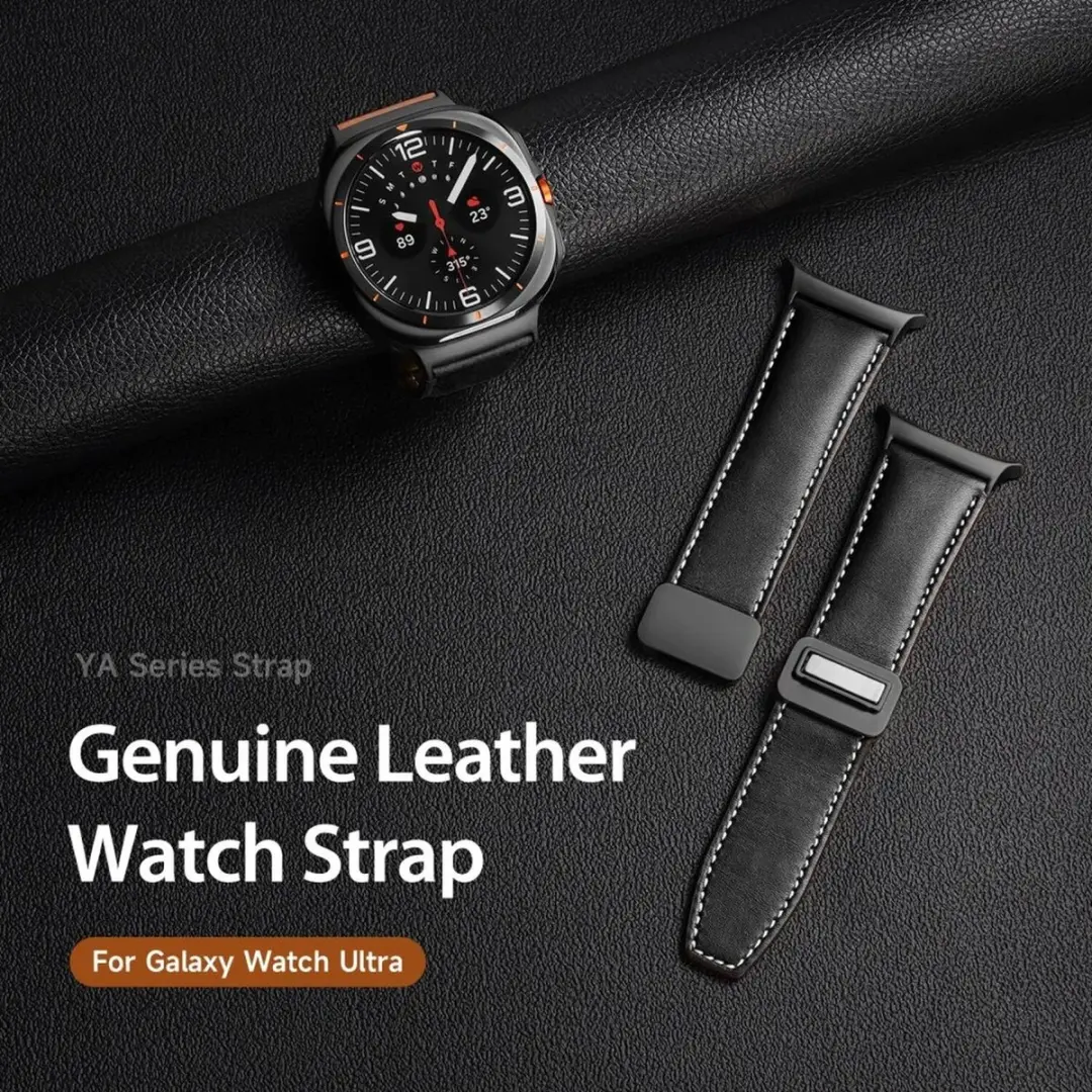 Dux Ducis YA Bandje Samsung Galaxy Watch Ultra - Echt Leer - Zwart
