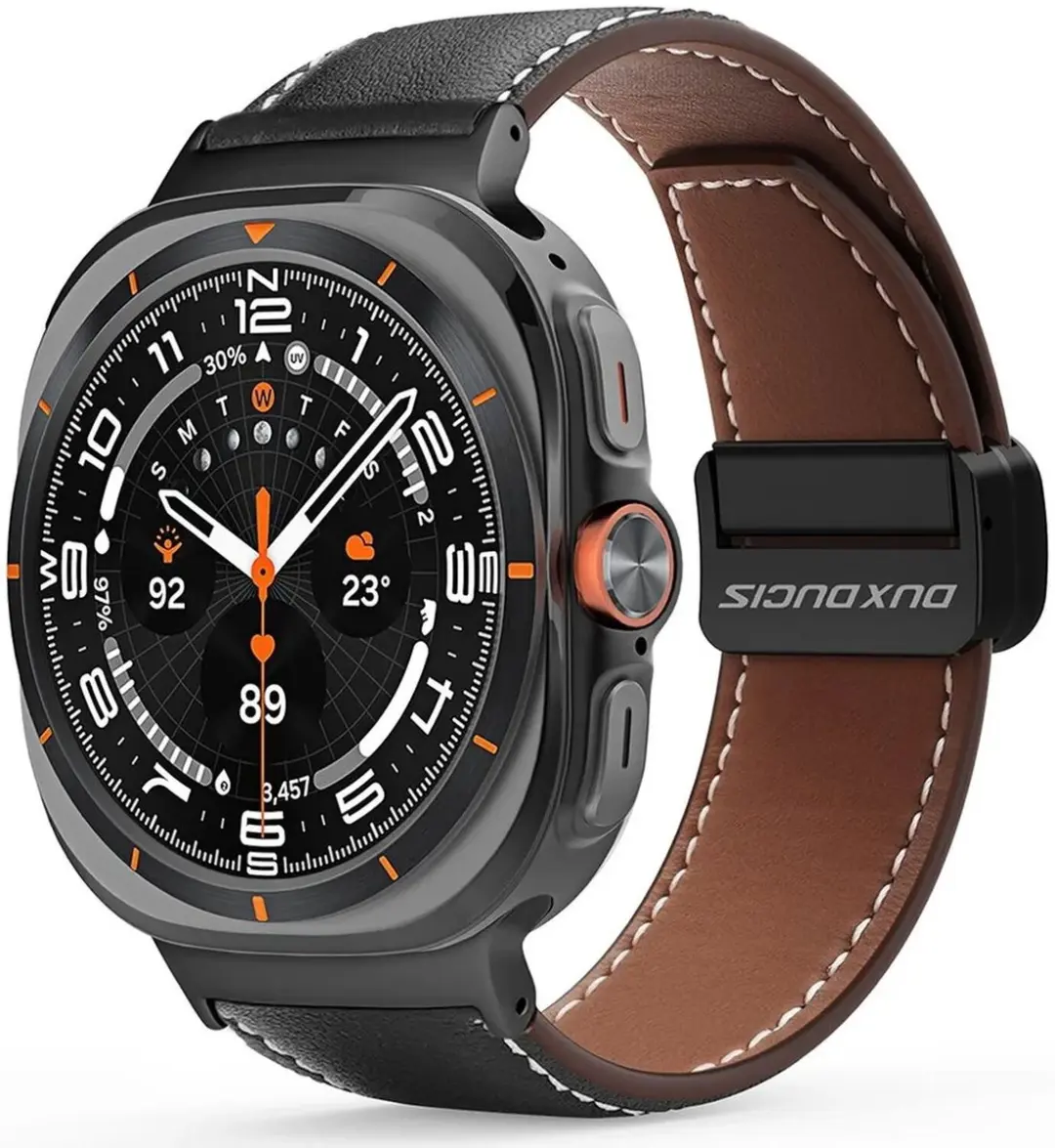 Dux Ducis YA Bandje Samsung Galaxy Watch Ultra - Echt Leer - Zwart - afbeelding 6 van 6