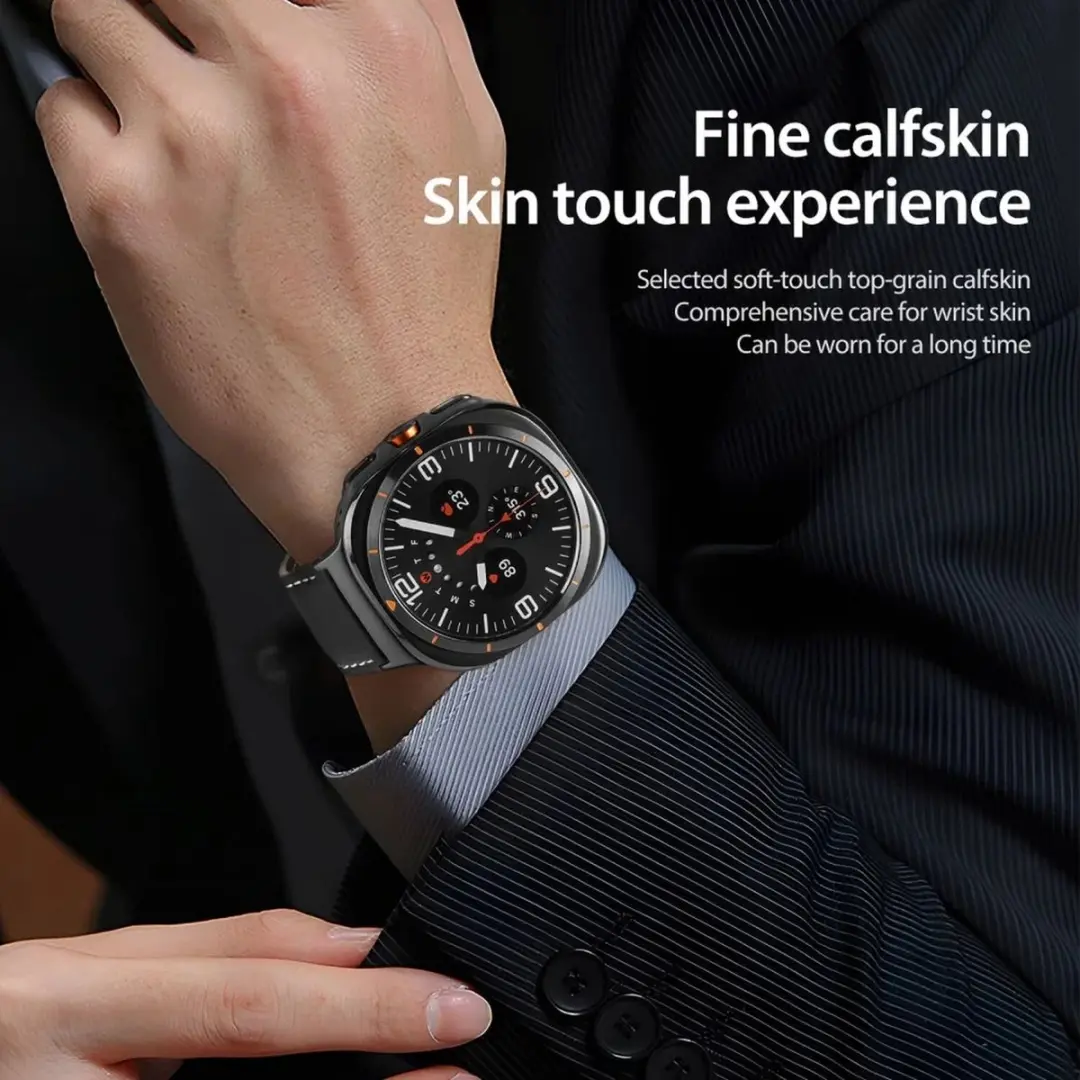 Dux Ducis YA Bandje Samsung Galaxy Watch Ultra - Echt Leer - Zwart