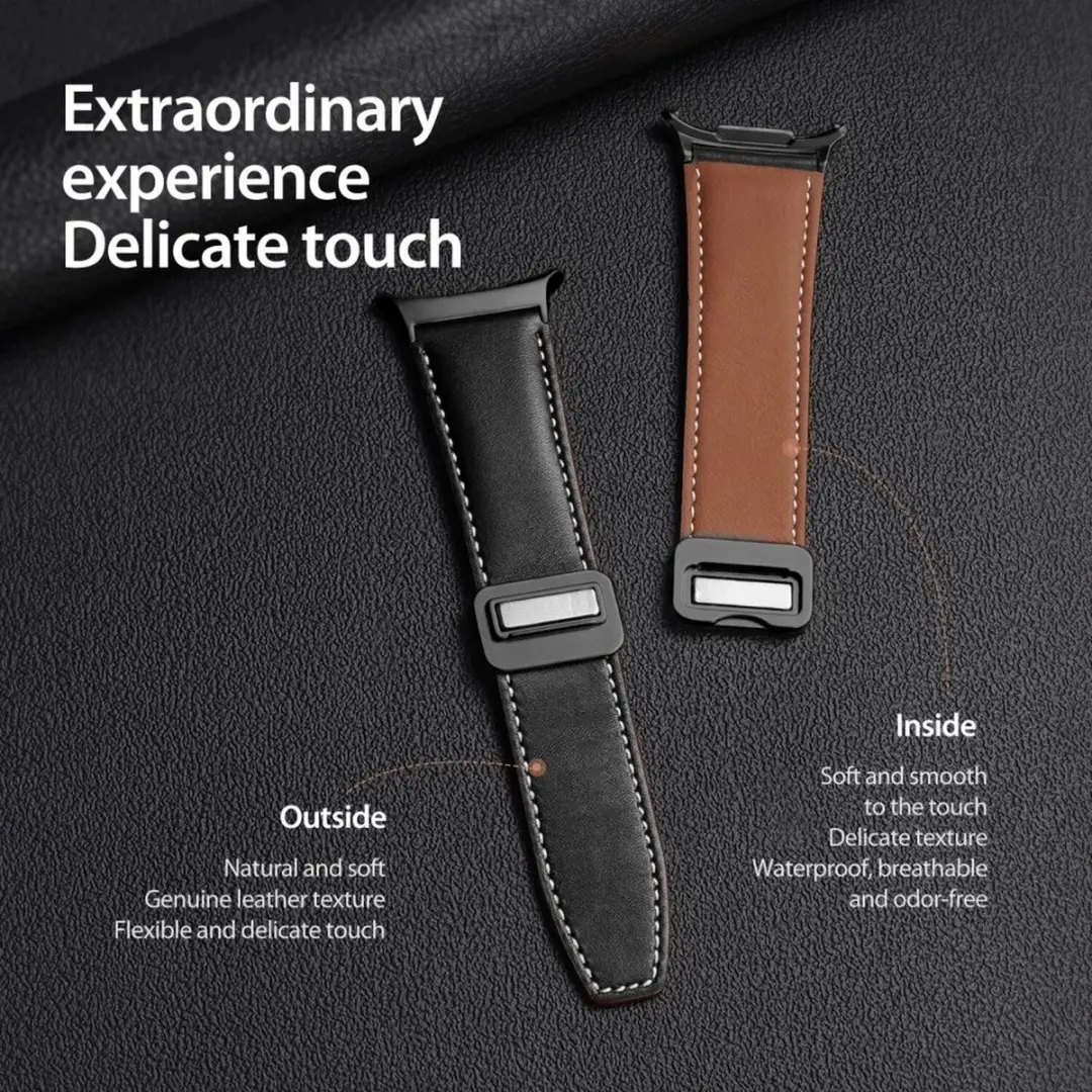 Dux Ducis YA Bandje Samsung Galaxy Watch Ultra - Echt Leer - Zwart