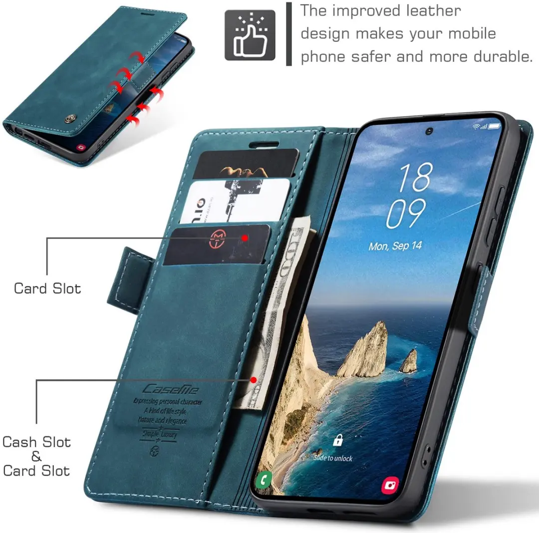 Caseme 013 Book Case Hoesje Samsung Galaxy S26 Ultra - Blauw