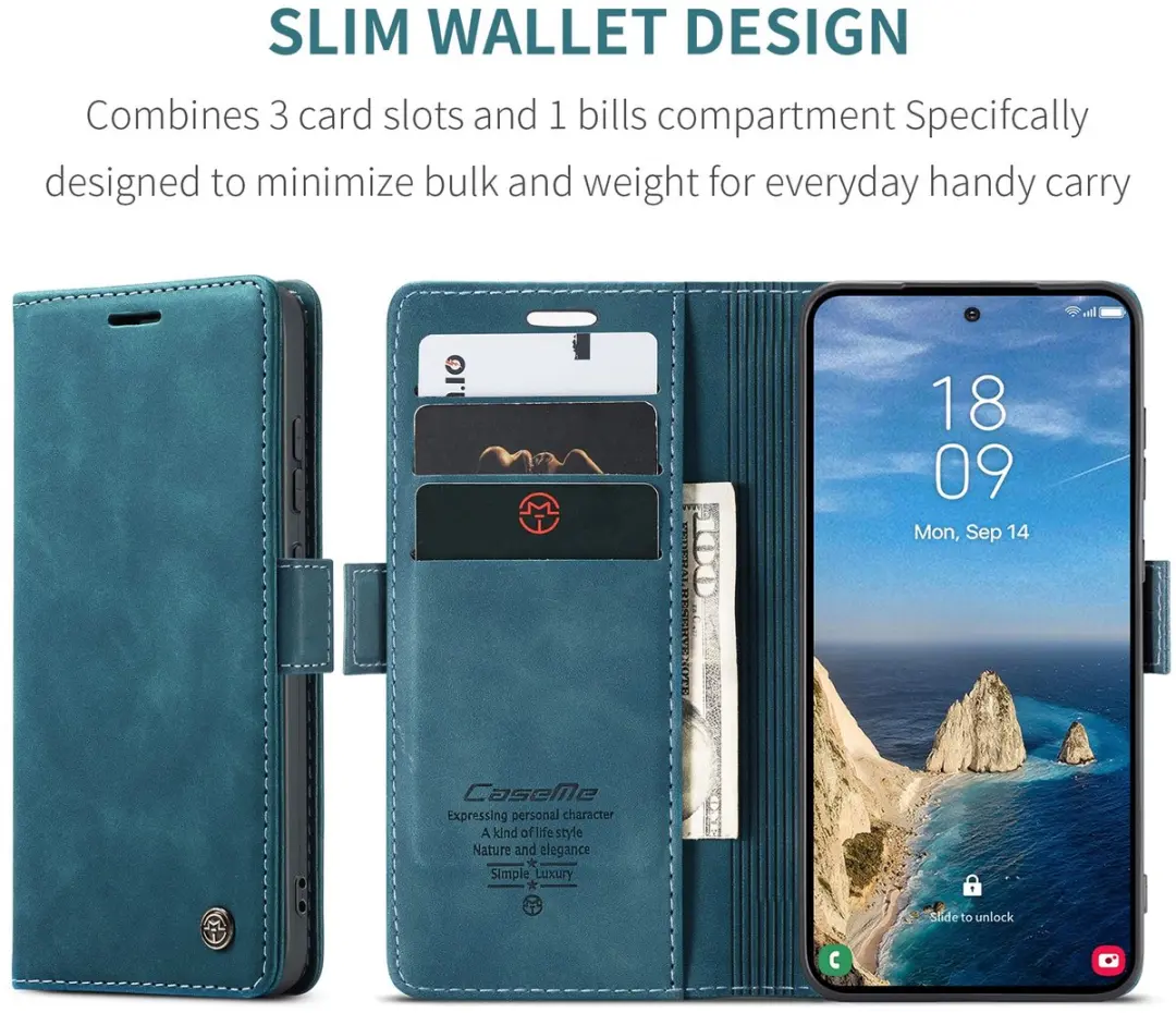 Caseme 013 Book Case Hoesje Samsung Galaxy S26 Ultra - Blauw