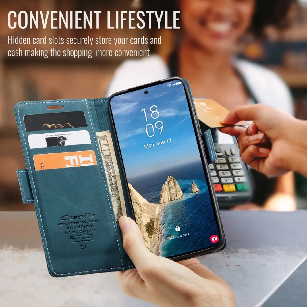 Caseme 013 Book Case Hoesje Samsung Galaxy S26 Ultra - Blauw