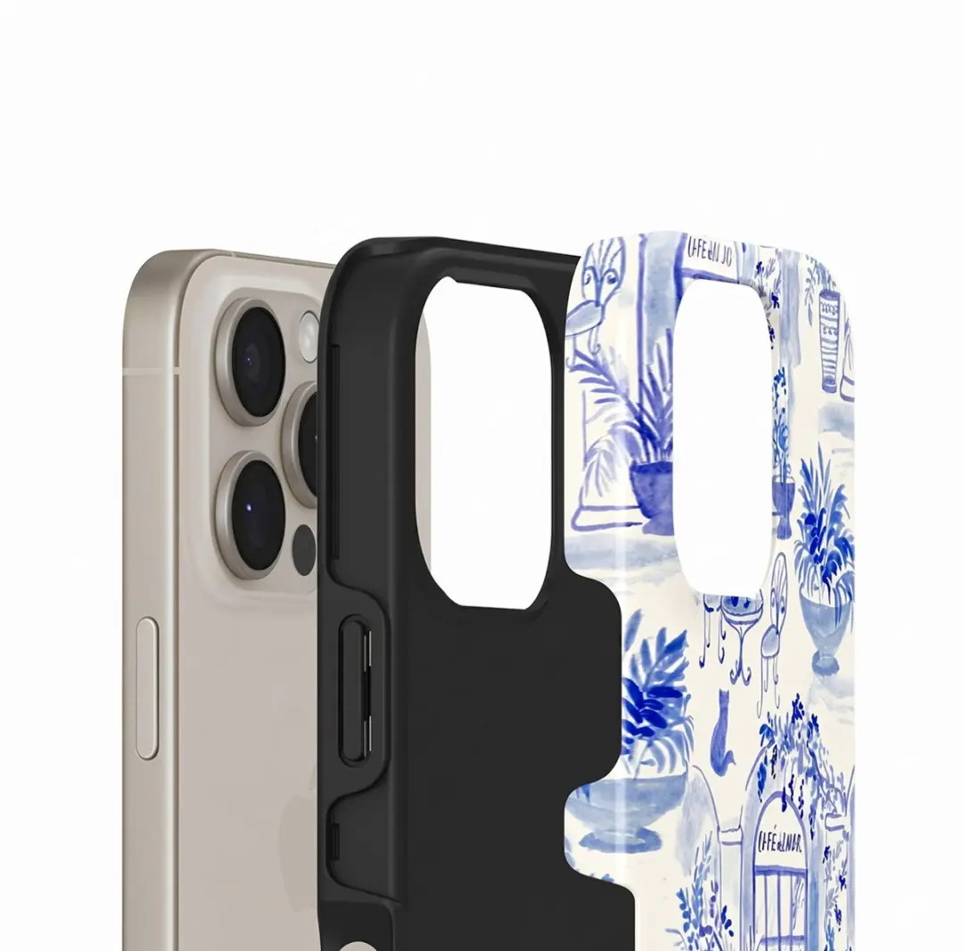 Burga Tough Dual Layer MagSafe Hoesje iPhone 16 Pro Max - BRGTOUGHCASEMI16PMSO - Wit/Blauw