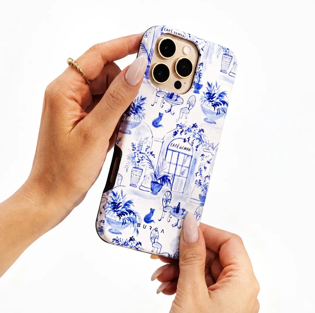 Burga Tough Dual Layer MagSafe Hoesje iPhone 16 Pro Max - BRGTOUGHCASEMI16PMSO - Wit/Blauw