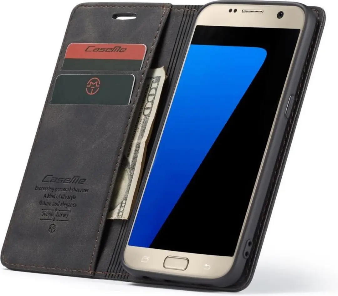 Caseme Book Case Samsung Galaxy S7 - 2 Pasjes - Zwart