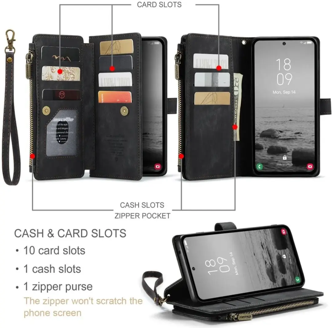 CaseMe C30 Hoesje Samsung Galaxy A54 - Zwart