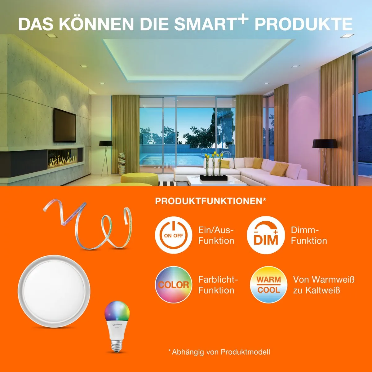 LEDVANCE SMART+ Filament Classic Dimmable E27 6W - 2700K - 4 Stuks