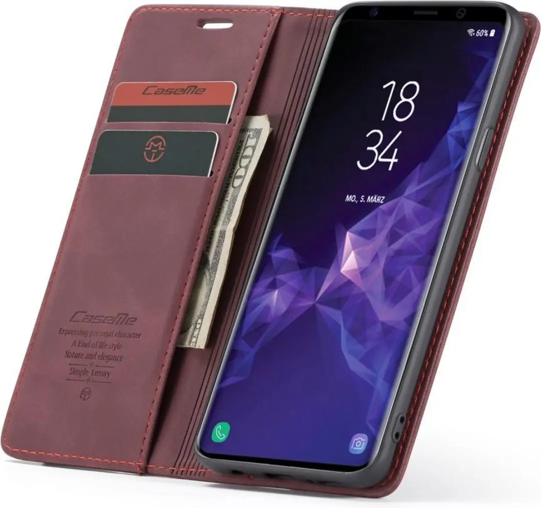 Caseme Book Case Samsung Galaxy S9+ - 2 Pasjes - Bordeaux