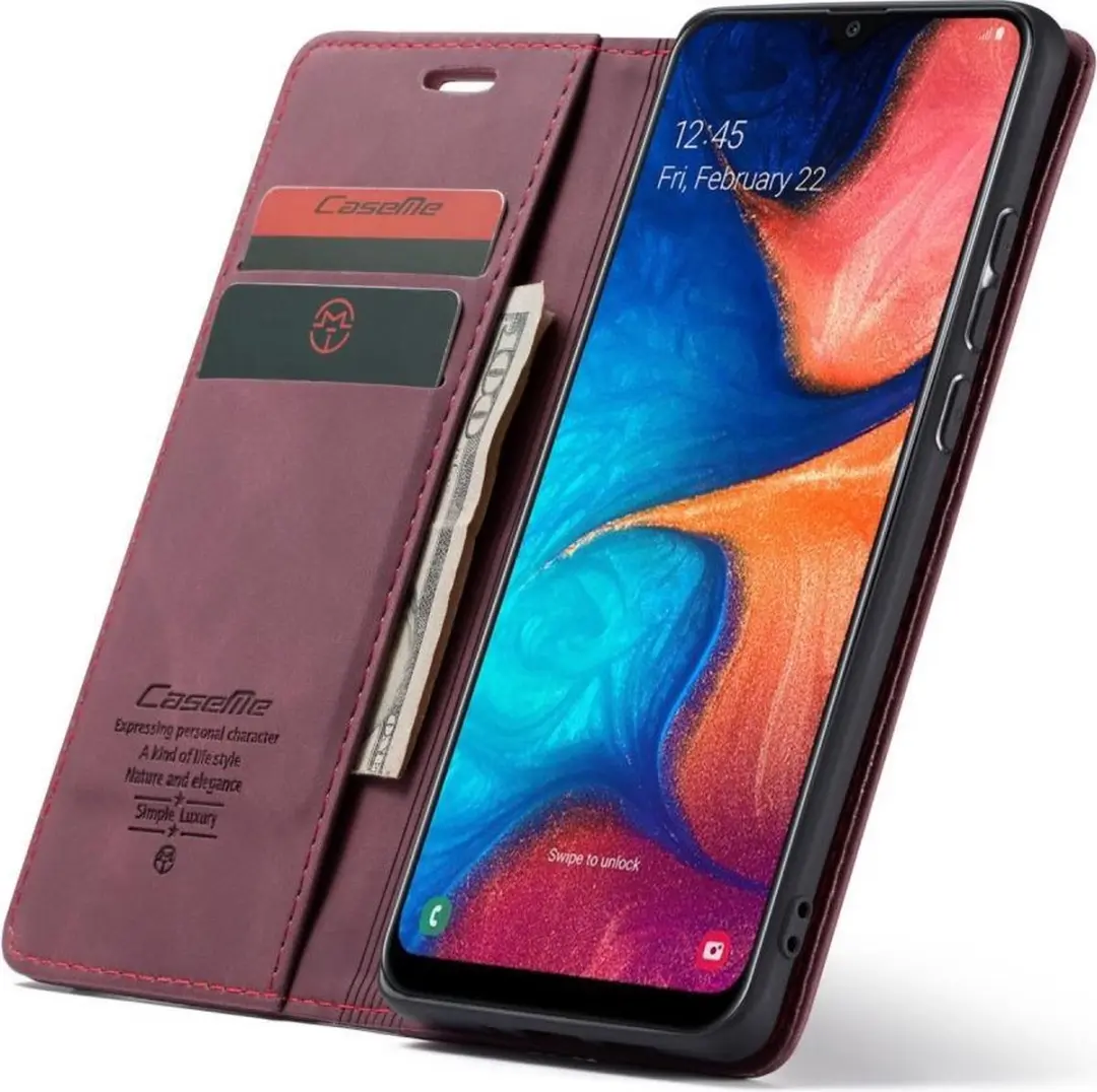 CaseMe Book Case Samsung Galaxy A20e - 2 Pasjes - Bordeaux