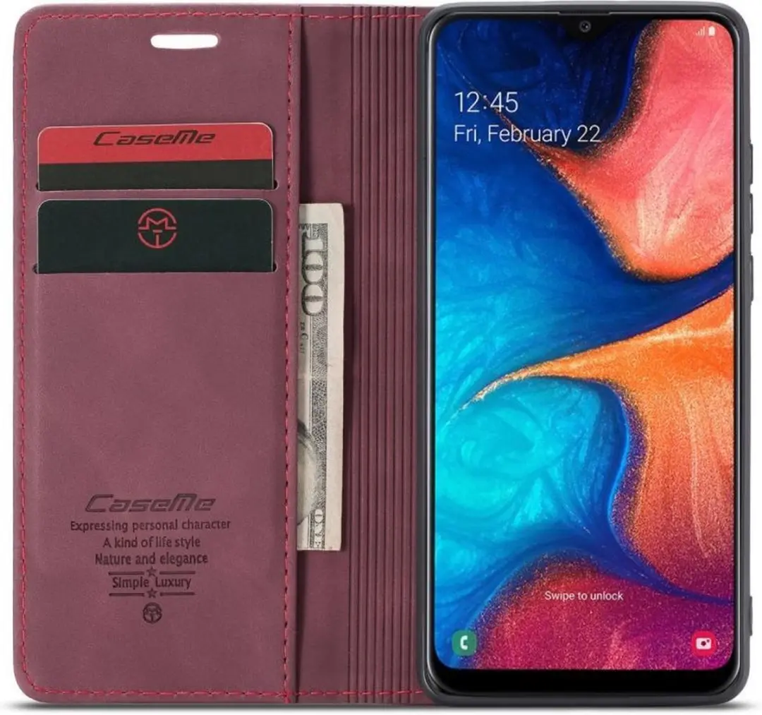 CaseMe Book Case Samsung Galaxy A20e - 2 Pasjes - Bordeaux