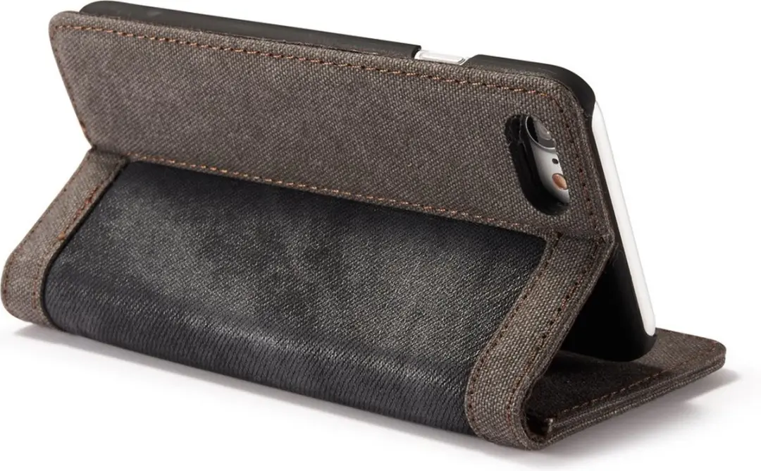 Caseme Canvas Wallet Hoesje iPhone 6/6s - Asgrijs