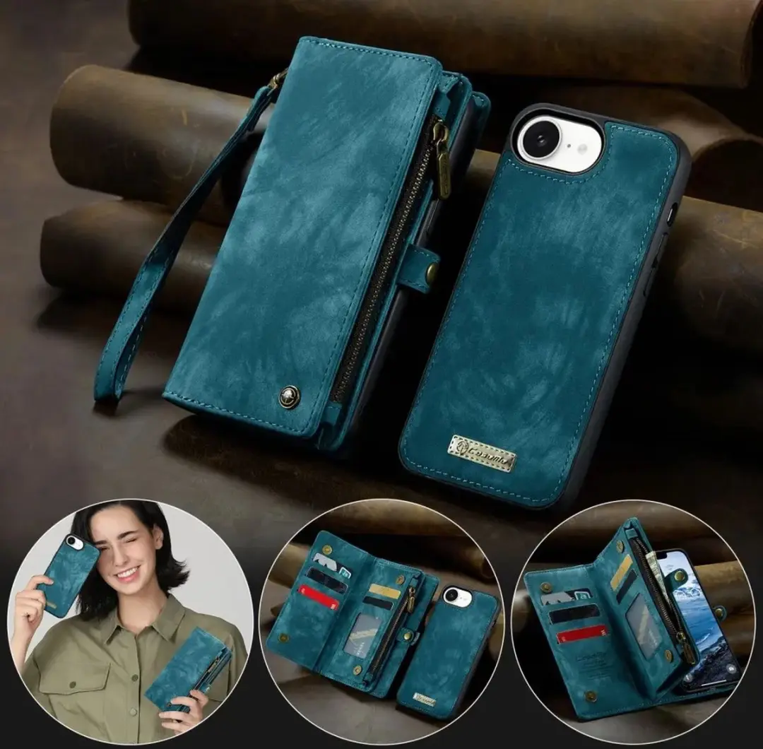 Caseme 008 iPhone 16/17 Book Case & Portemonnee - Blauw