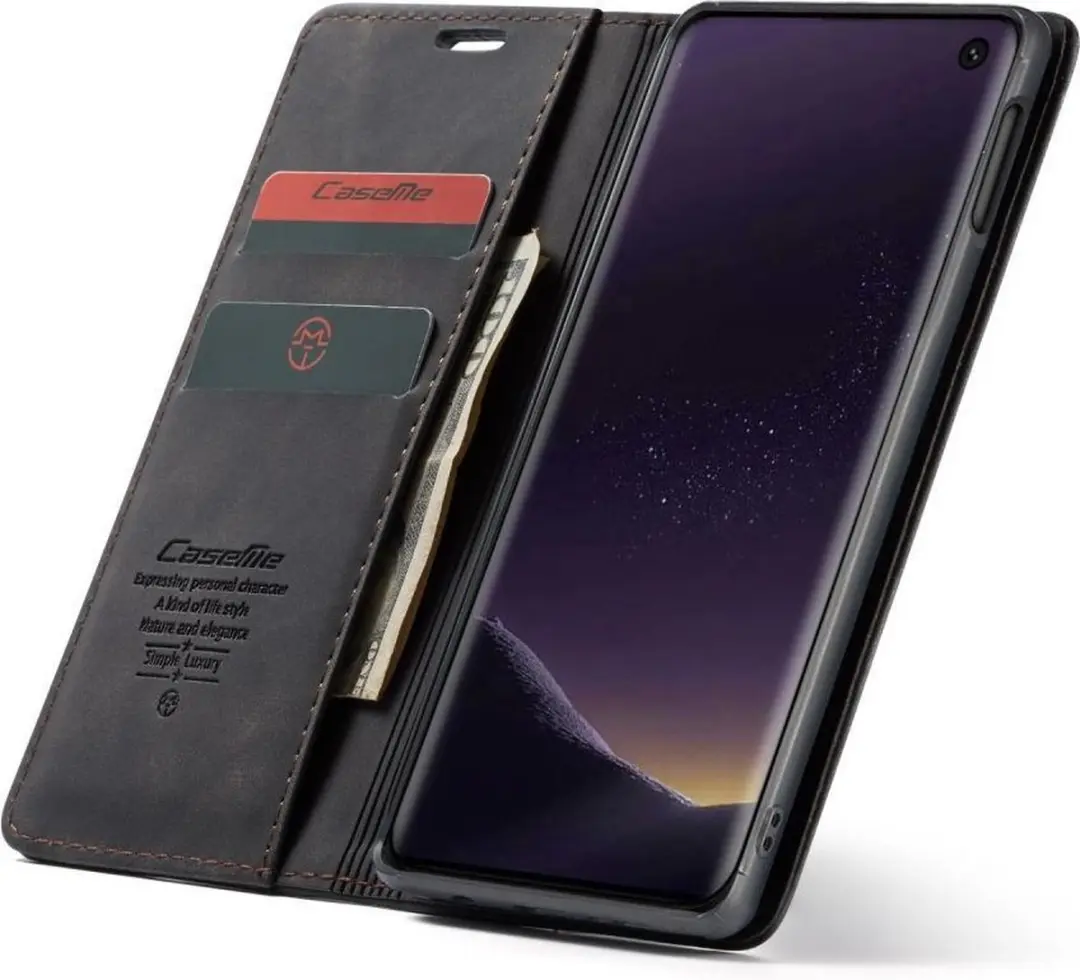 Caseme Book Case Samsung Galaxy S10e - 2 Pasjes - Zwart
