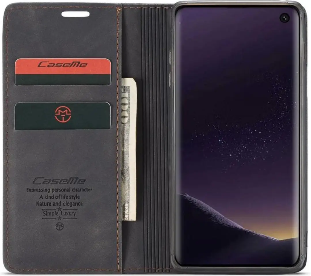 Caseme Book Case Samsung Galaxy S10e - 2 Pasjes - Zwart