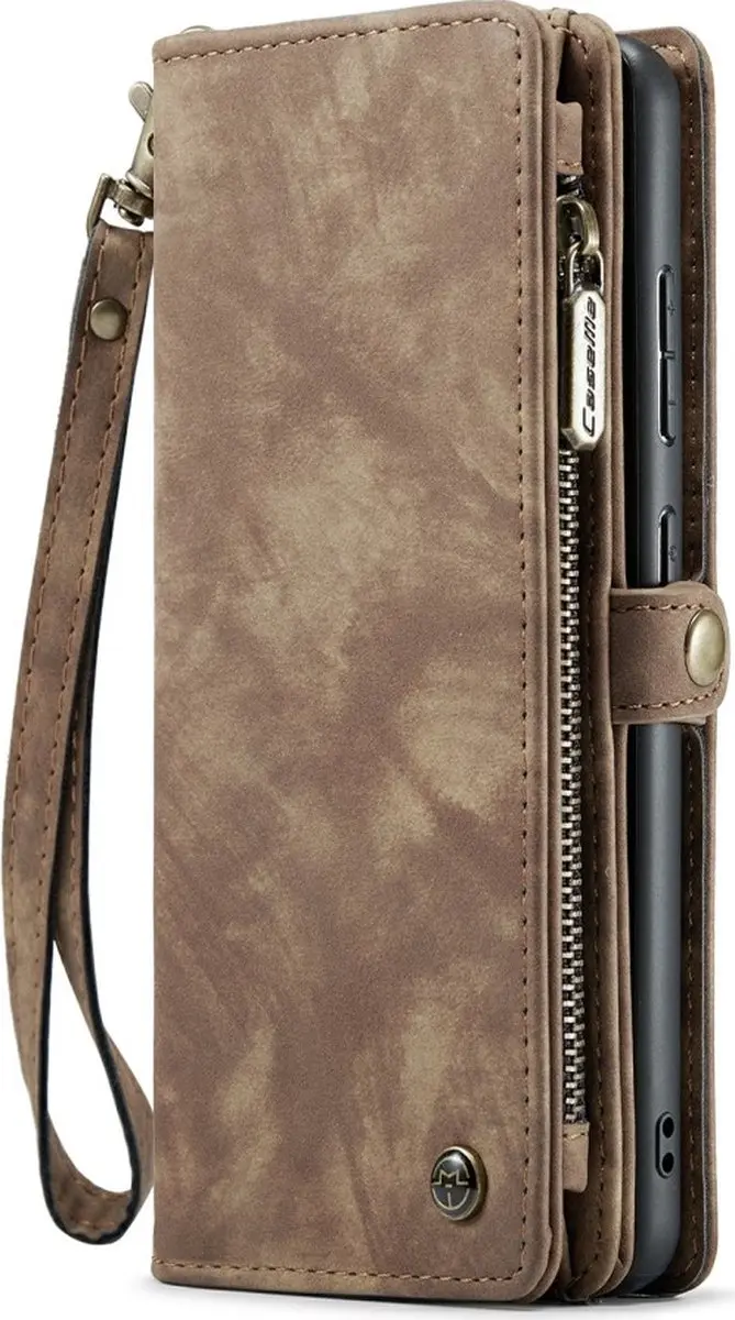Caseme 008 Hoesje Samsung Galaxy S24 Plus - 2-in-1 Book Case - 8 Pasjes - Bruin