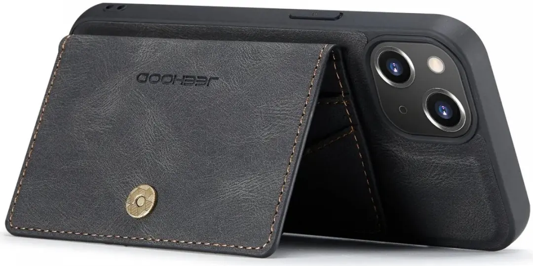 CaseMe JH-01 Hoesje iPhone 14 - Pasjeshouder 4 Stuks - Zwart