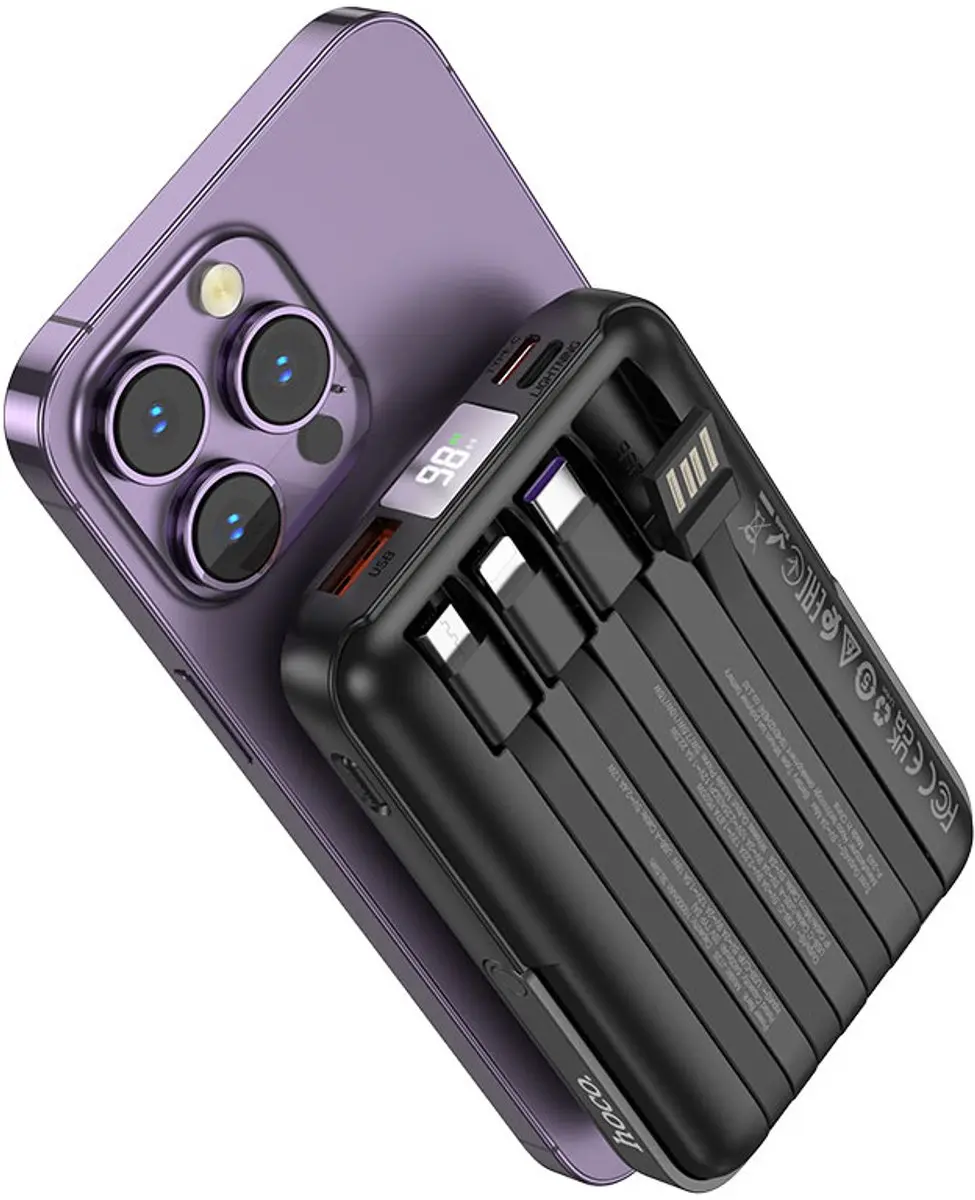 Hoco Magnetische Powerbank 10.000mAh - 22,5W - Zwart - afbeelding 6 van 6