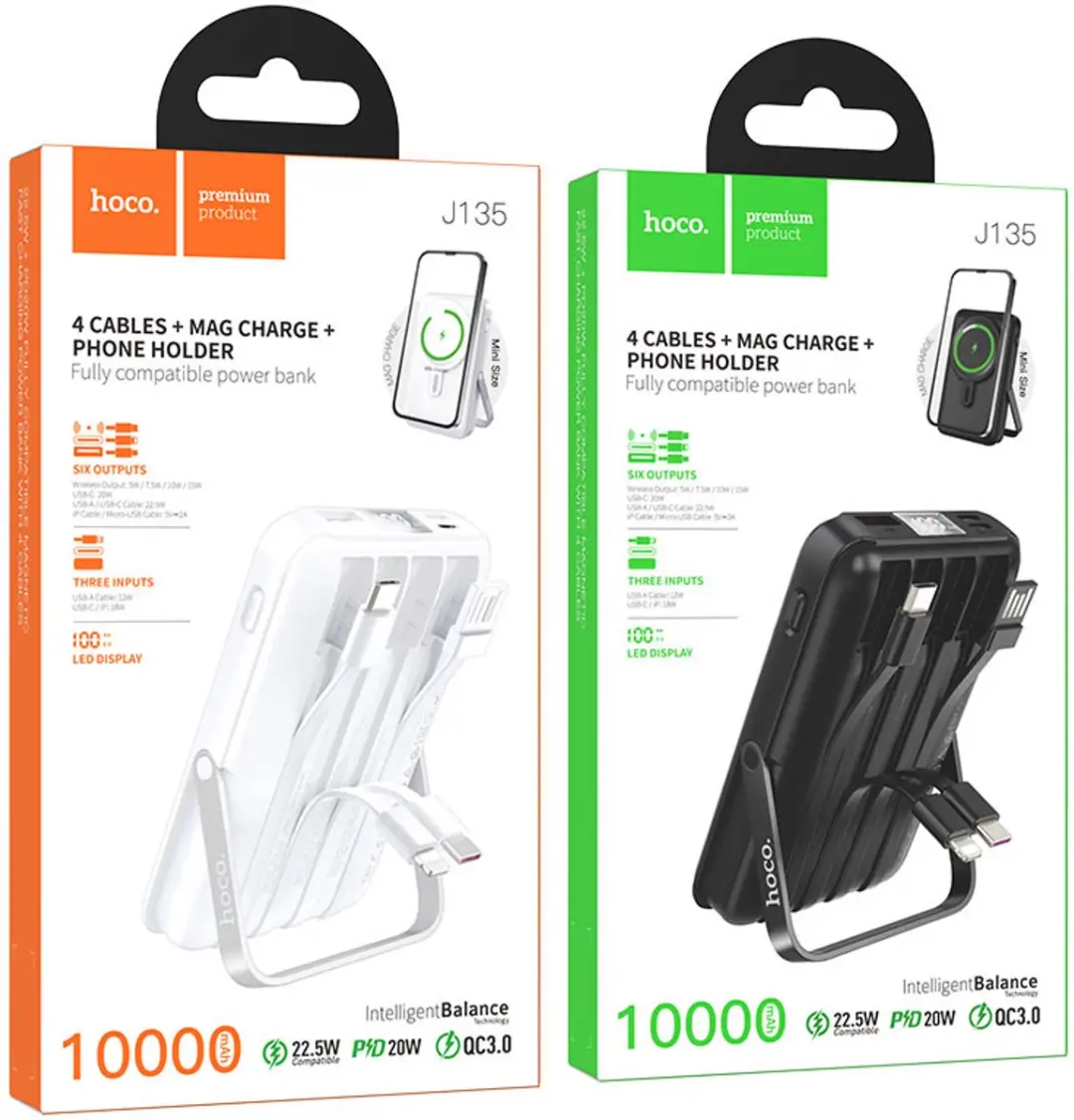 Hoco Magnetische Powerbank 10.000mAh - 22,5W - Zwart