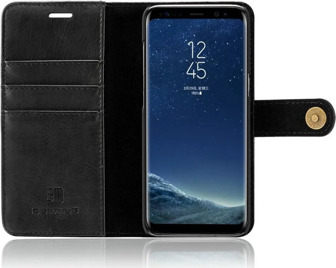 DG.MING Portemonnee Hoesje Samsung Galaxy S8 - 3 Pasjes - Zwart