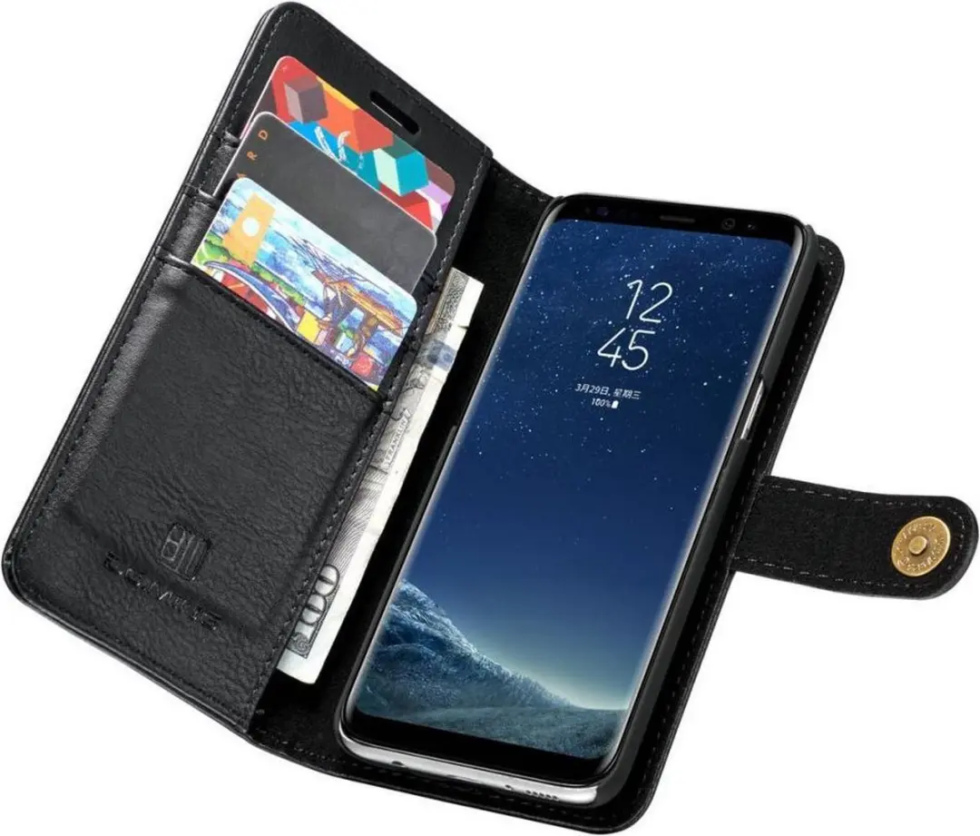 DG.MING Portemonnee Hoesje Samsung Galaxy S8 - 3 Pasjes - Zwart