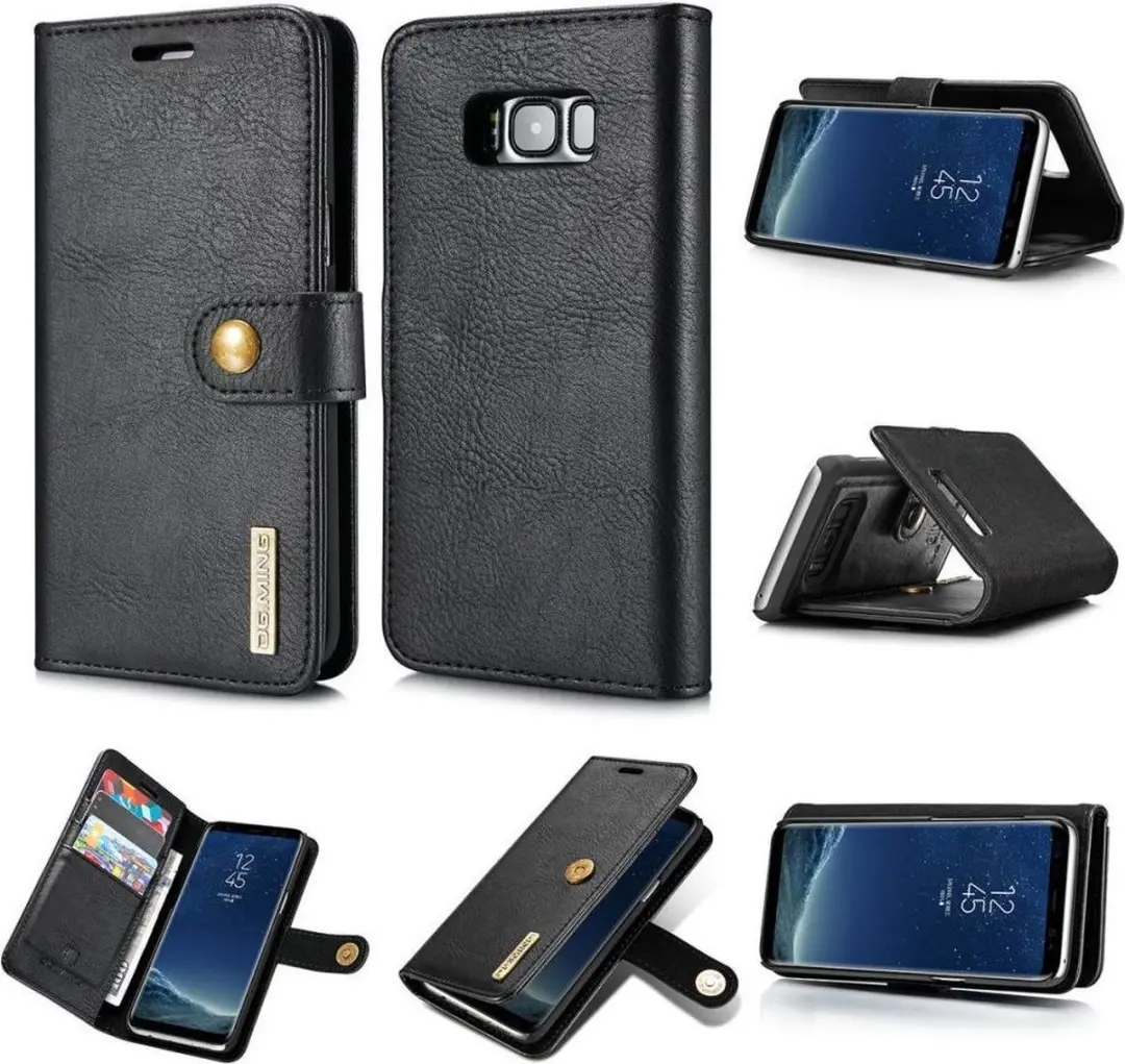 DG.MING Portemonnee Hoesje Samsung Galaxy S8 - 3 Pasjes - Zwart