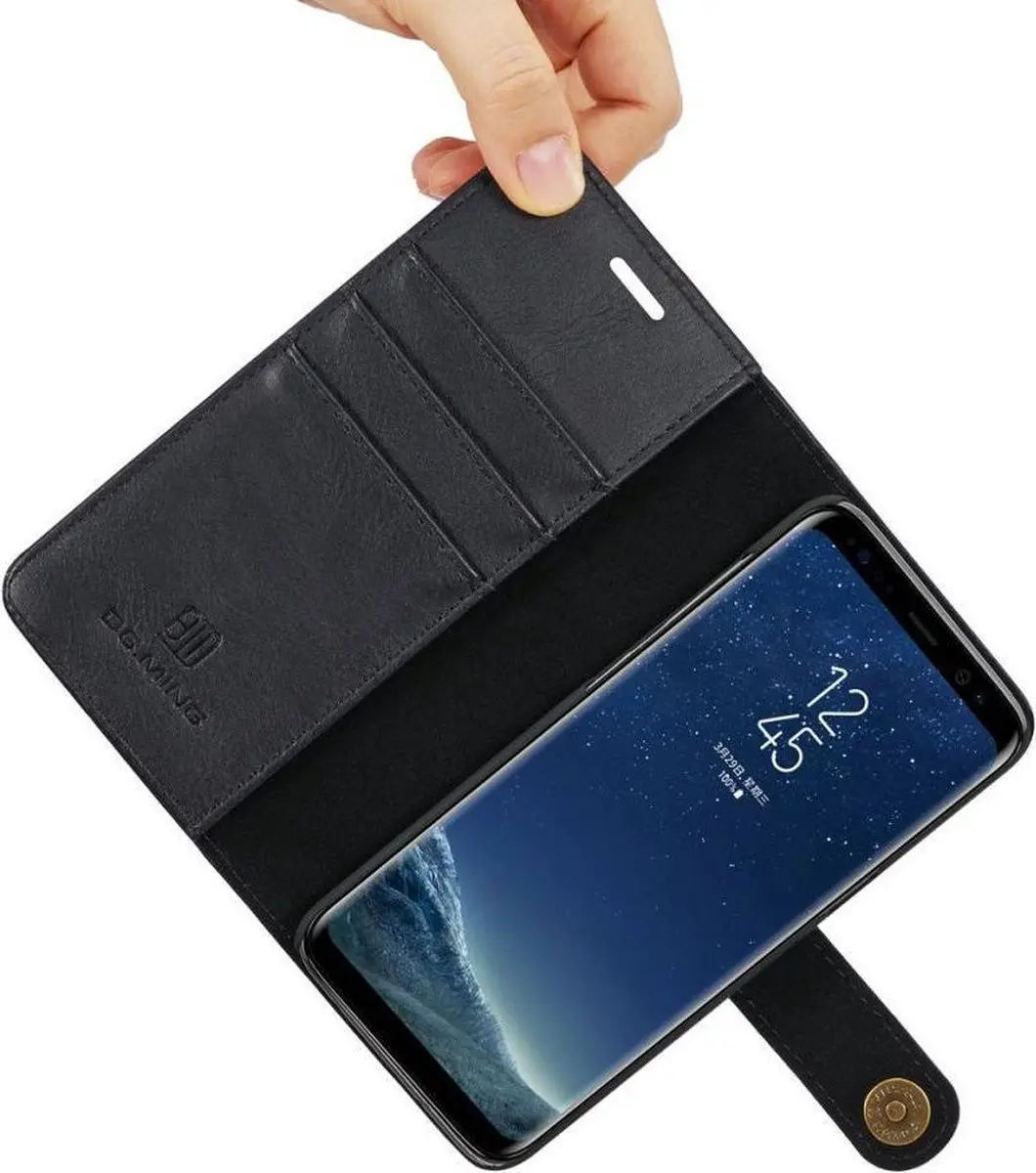 DG.MING Portemonnee Hoesje Samsung Galaxy S8 - 3 Pasjes - Zwart - afbeelding 6 van 6