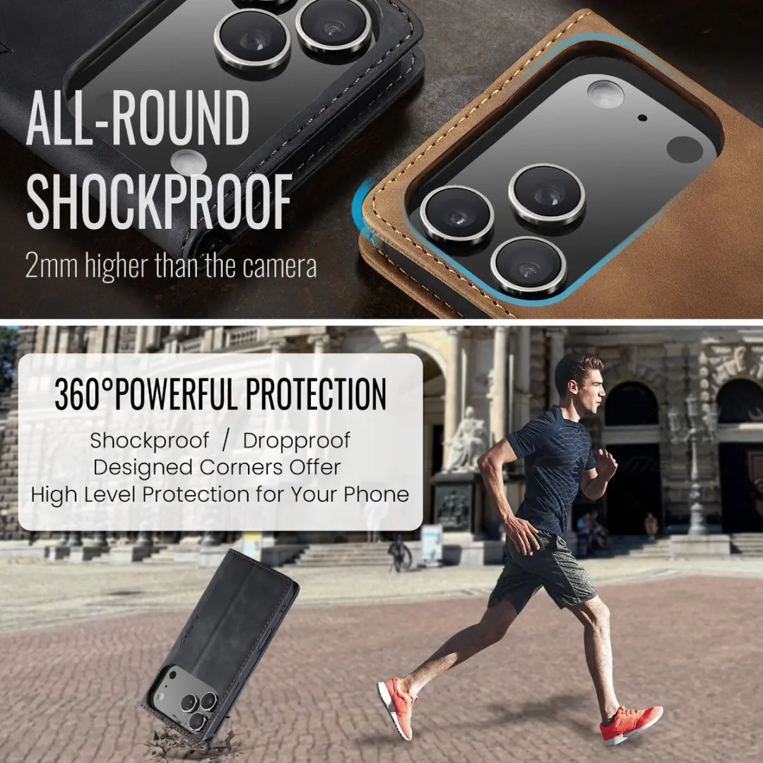 Caseme 013 Book Case iPhone 17 Pro Max Hoesje - 2 Pasjes - Zwart