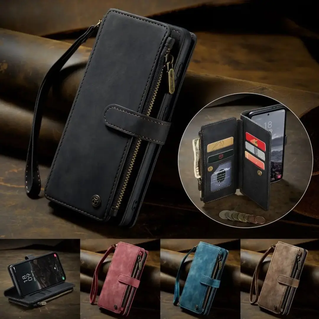 Caseme C30 Hoesje Samsung Galaxy S25 - 8 Pasjes - Zwart