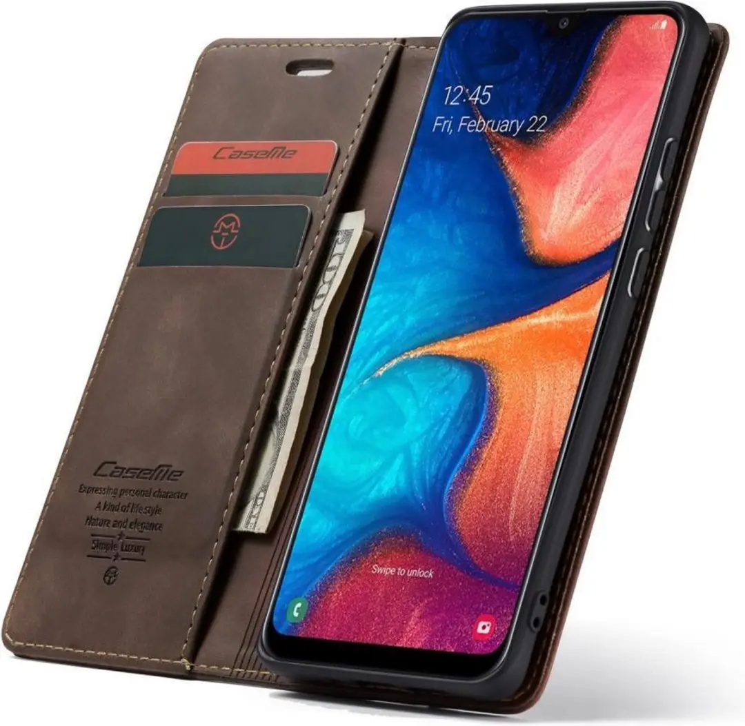 Caseme Book Case Donkerbruin - Samsung Galaxy A20e