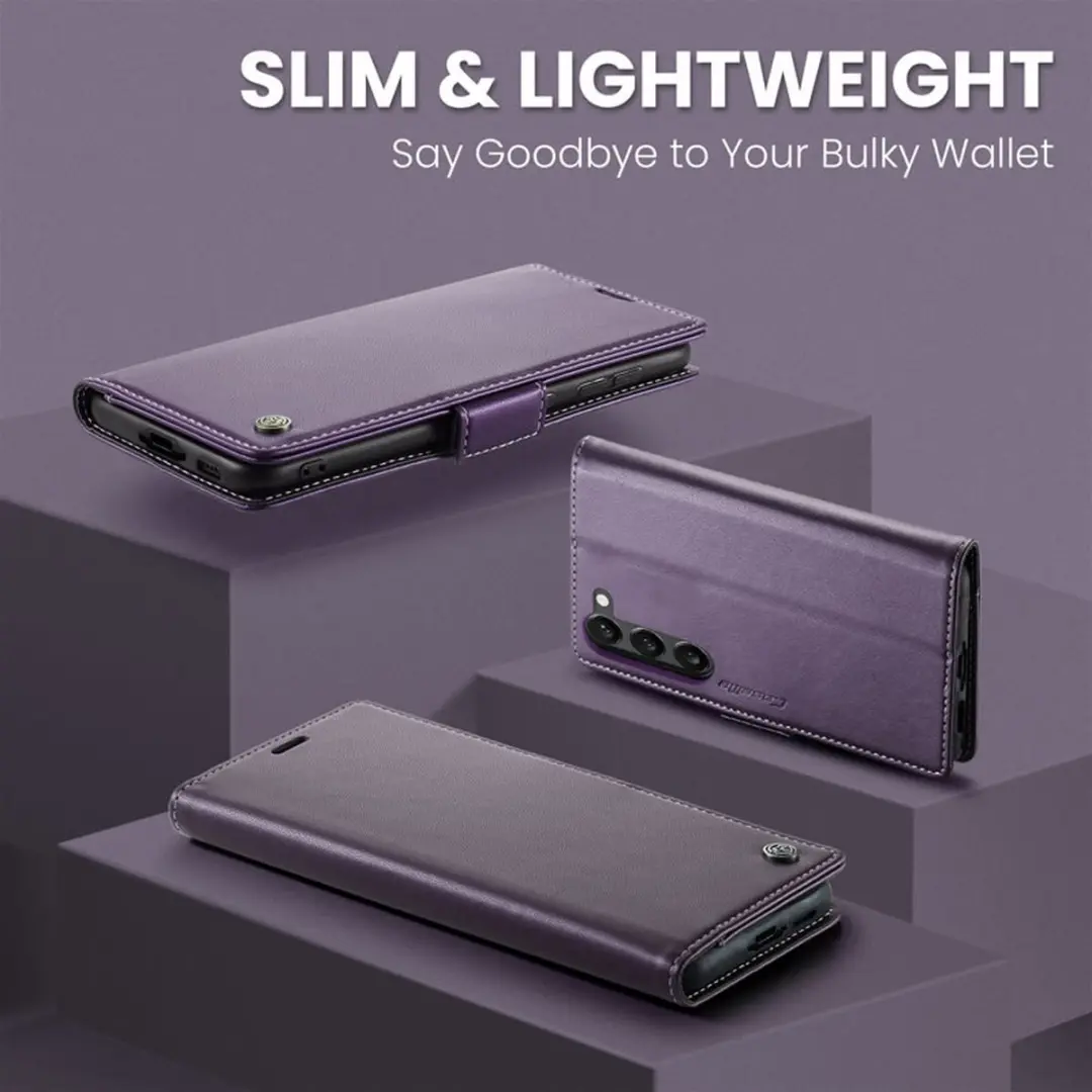 Caseme Wallet Case Samsung Galaxy S23 - RFID & Magneetsluiting - Paars