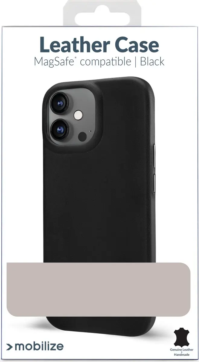 Mobilize iPhone 16 MagSafe Hoesje - Echt Leer Zwart