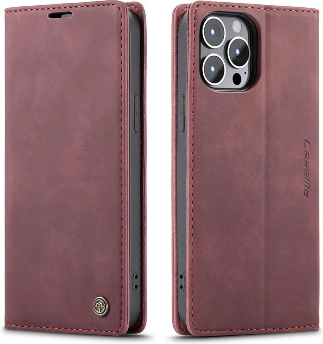 Caseme Retro Bookcase iPhone 13 Pro Max Hoesje 7528 - Paars