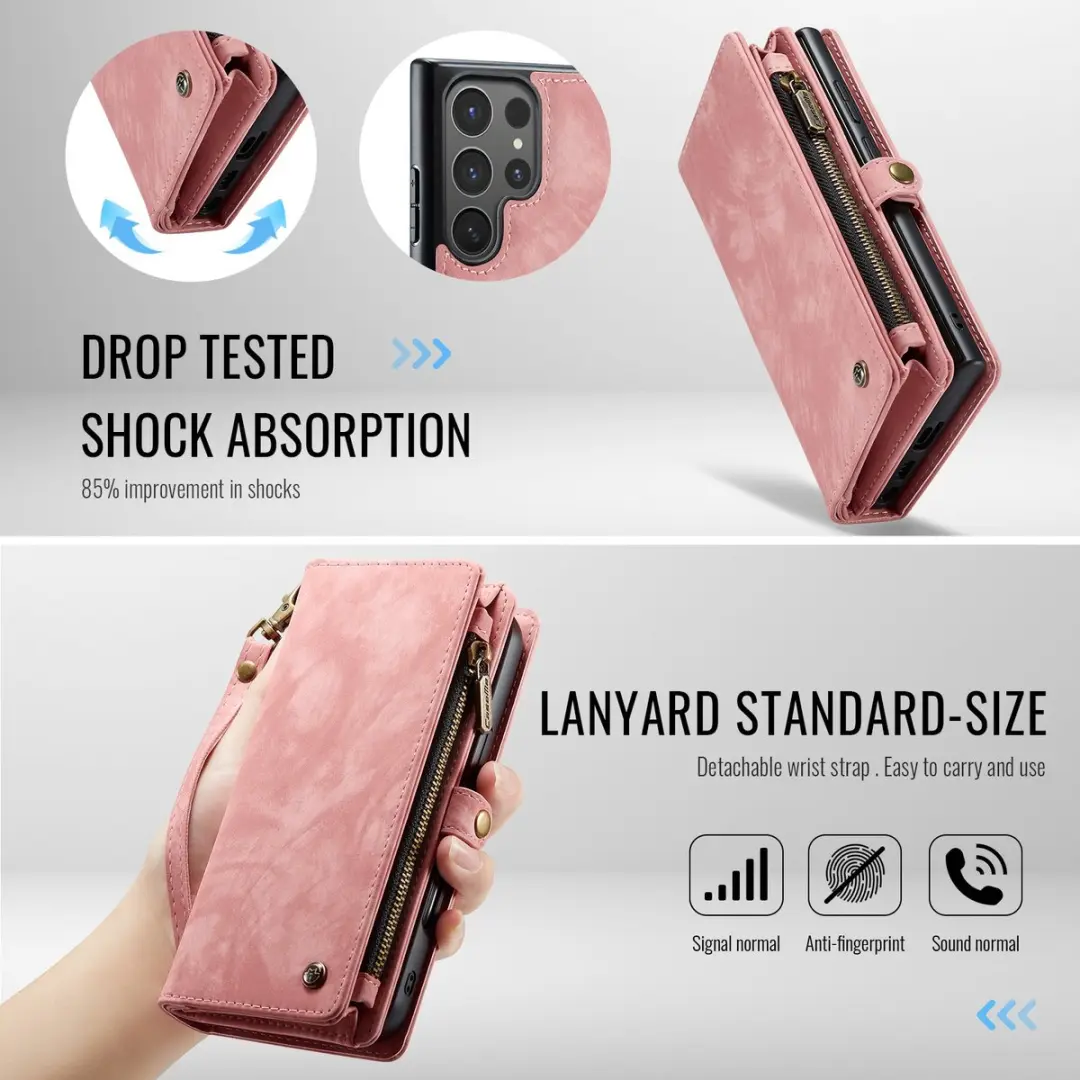 Caseme 008 Hoesje Samsung Galaxy S26 Ultra - Roze - 8 Pasjes