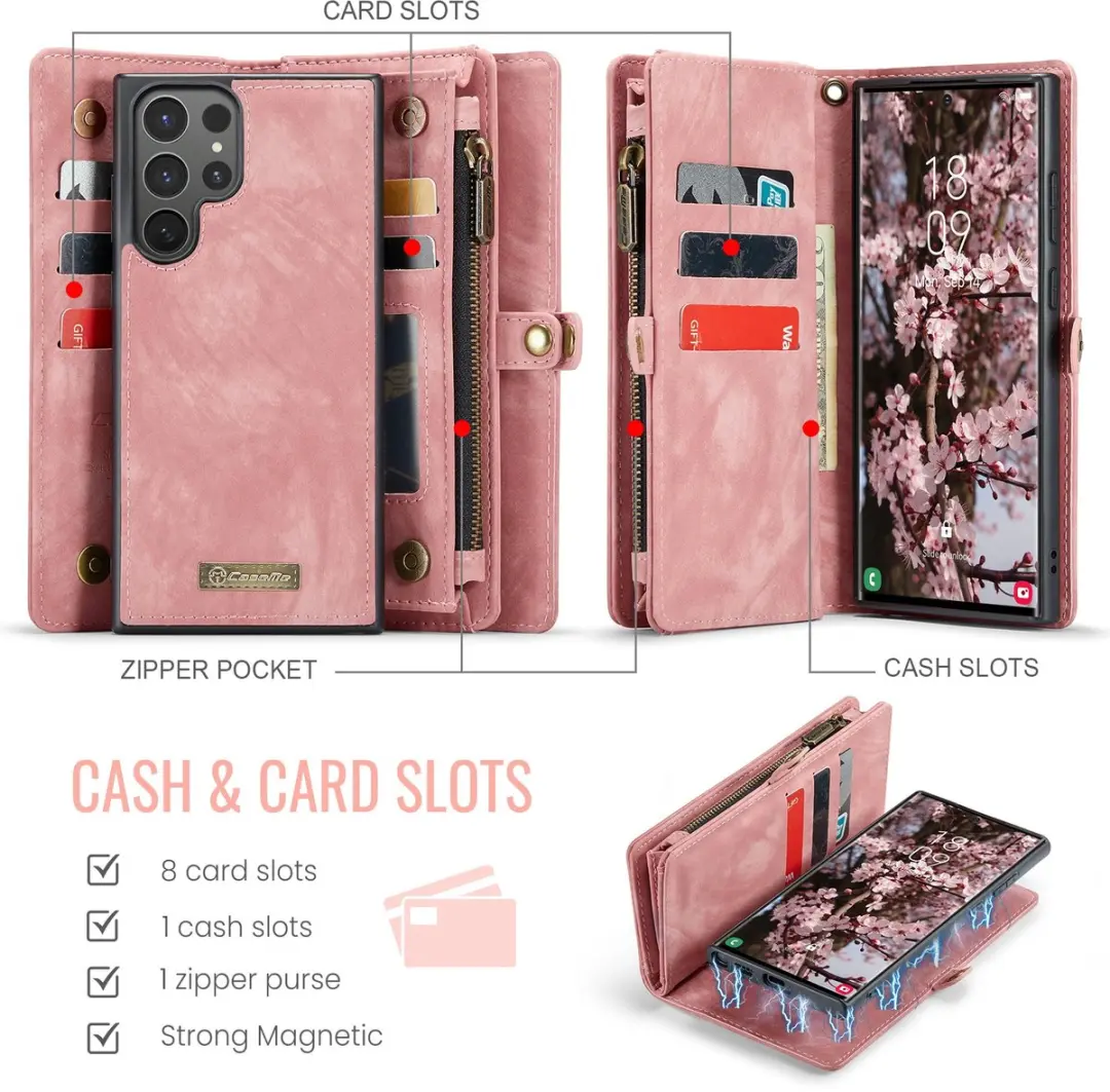 Caseme 008 Hoesje Samsung Galaxy S26 Ultra - Roze - 8 Pasjes - afbeelding 6 van 6