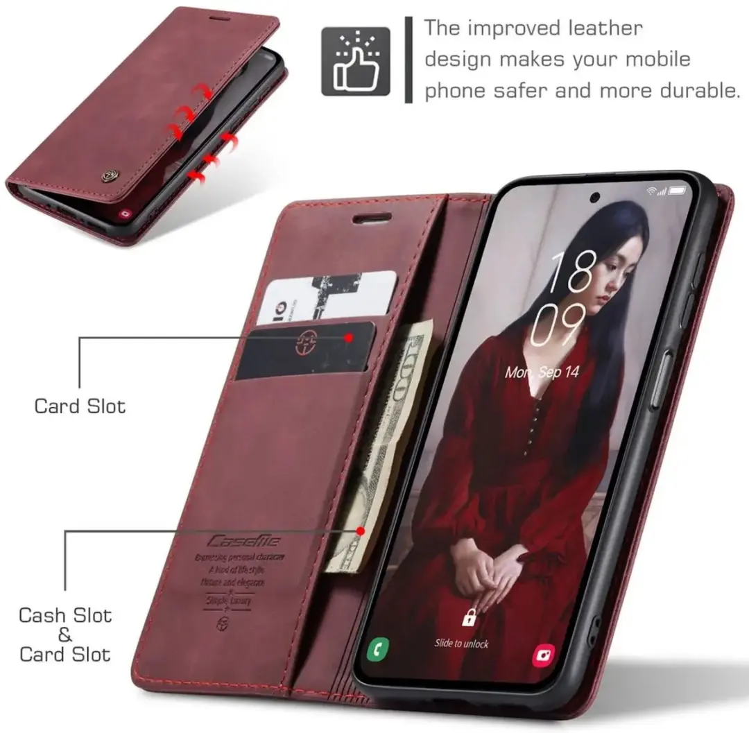 Caseme 013 Hoesje Samsung Galaxy A36 - Book Case Rood