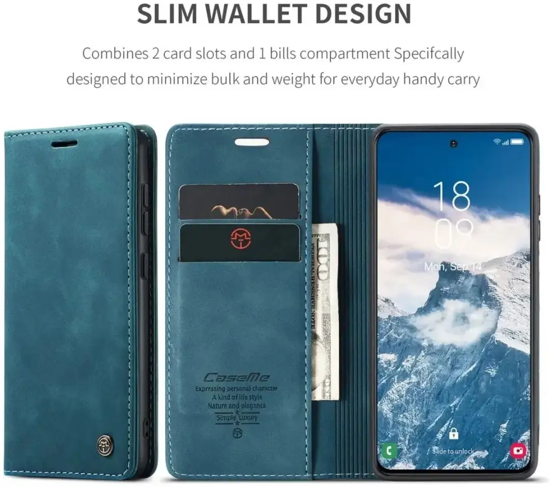 Caseme 013 Hoesje Samsung Galaxy S25 - Book Case Blauw - afbeelding 6 van 6